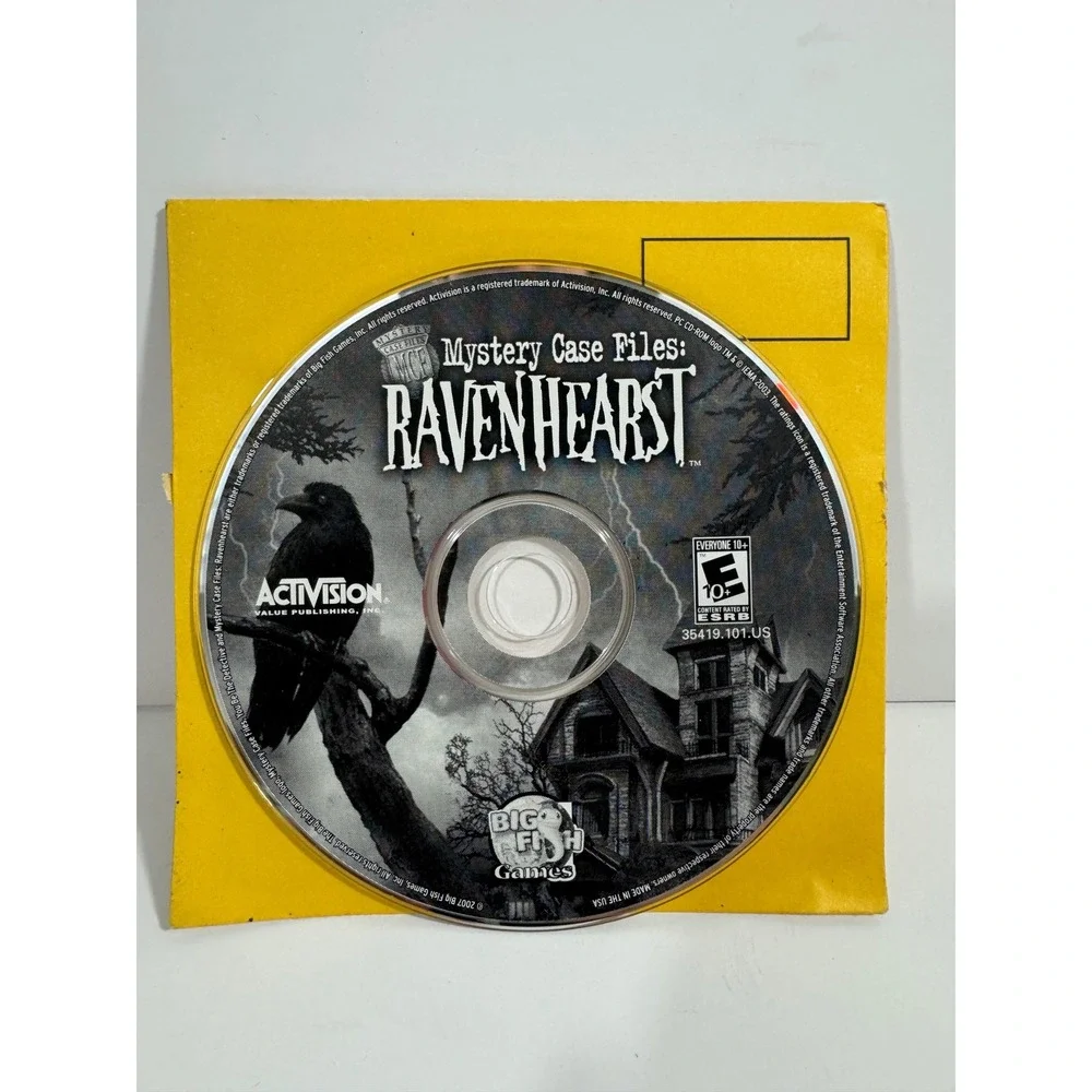 Activision Mystery Case Files Ravenhearst PC Game OS Yellow Good Hidden Object